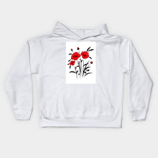 Stylized poppies Kids Hoodie